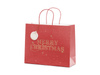 Torebka na prezenty Merry Christmas, bordo, 32.5x26.5x11.5cm
