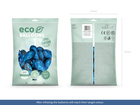 Balony Eco 26cm metalizowane, granat (1 op. / 100 szt.)