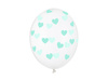 Balony 30cm, Serduszka, Crystal Clear (1 op. / 6 szt.)