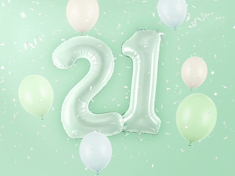 Balon foliowy Cyfra 1 zieleń detale