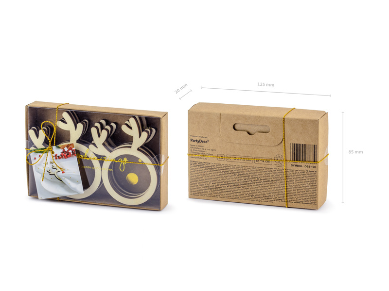 Drewniane obrączki na serwetki Renifery - zdjęcie 8