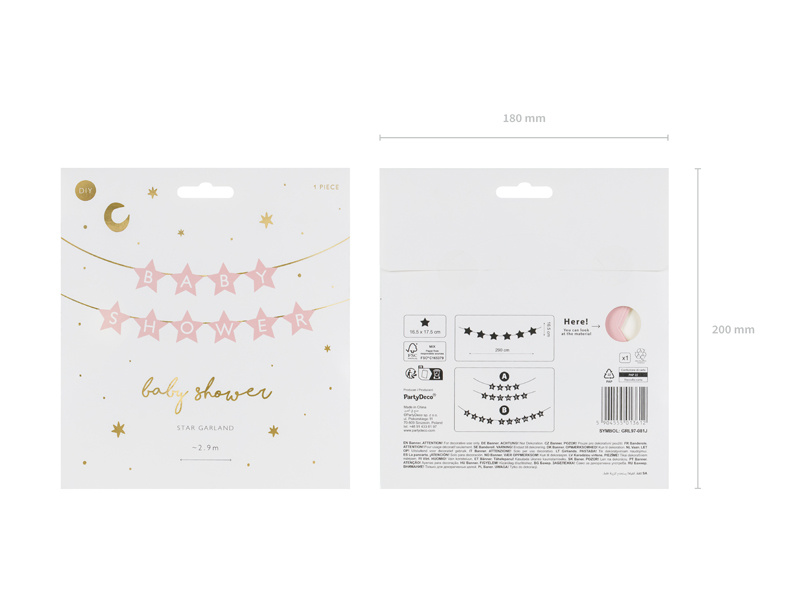 Baner Baby Shower jasny różowy - zdjęcie 2