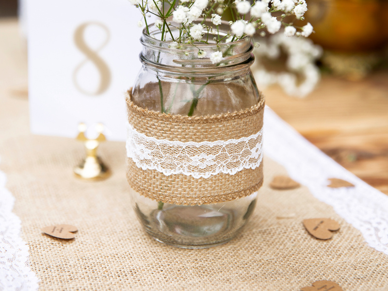 Taśma jutowa z koronką - zdjęcie 5