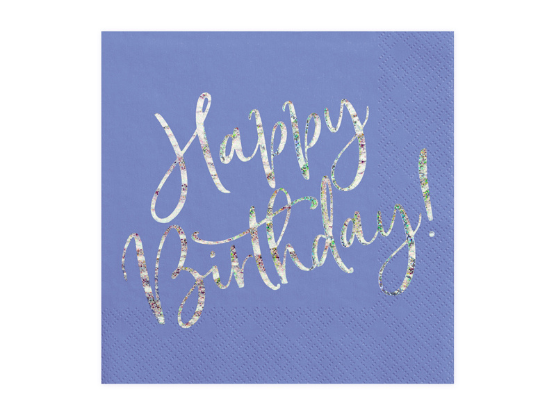 Serwetki Happy Birthday granatowe 33x33cm 20 sztuk