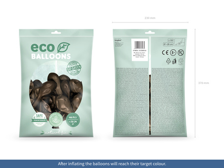 Balony Eco 26cm metalizowane, brązowy (1 op. / 100 szt.)