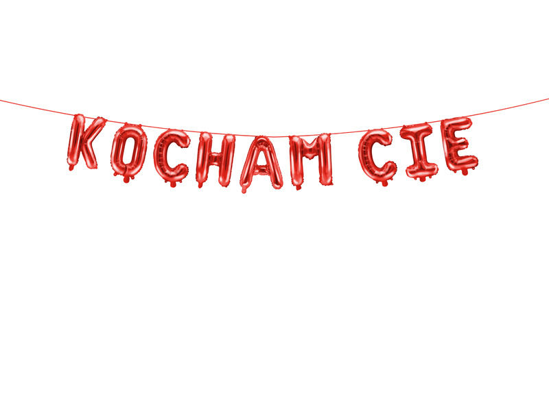 Balon foliowy Kocham Cię czerwony - widok ogólny