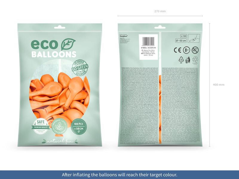 Balony Eco pastelowe brzoskwiniowe – detal balonu