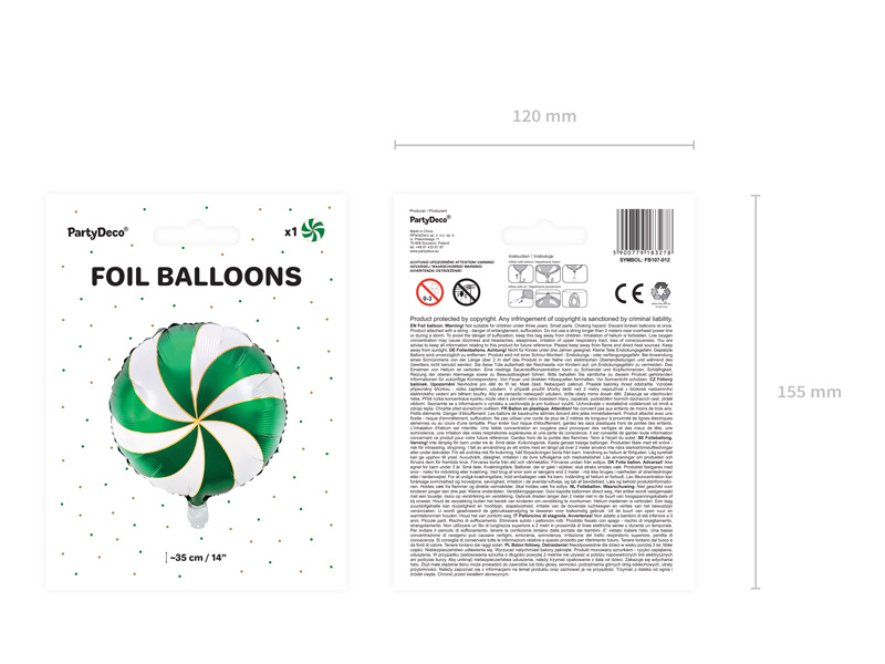 Balon foliowy Cukierek zielony – aranżacja