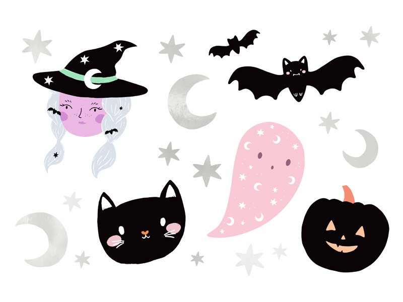 Tatuaże zmywalne Halloween mix - opakowanie 20 sztuk