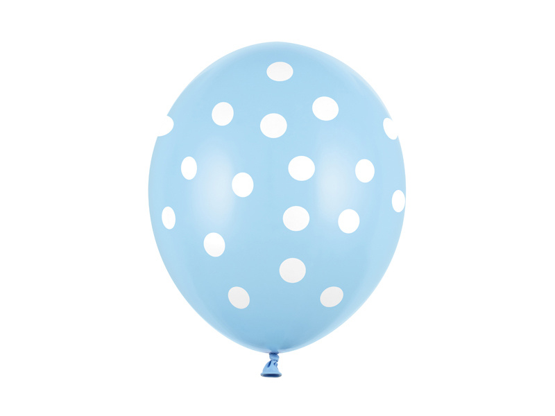 Balony 30cm Kropki Pastel Baby Blue - opakowanie 50 sztuk