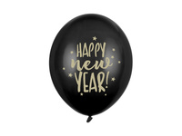 Balony 30cm, Happy New Year, Pastel Black (1 op. / 50 szt.)