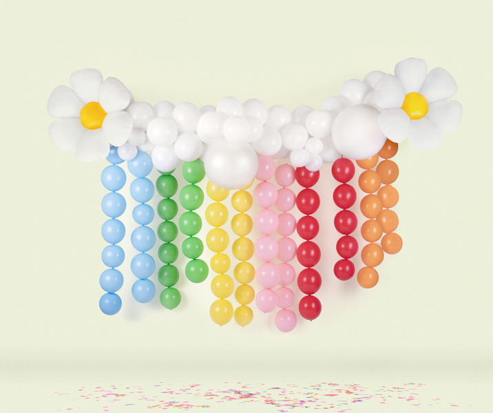 Balony z łącznikiem Pastel Baby Blue opakowanie