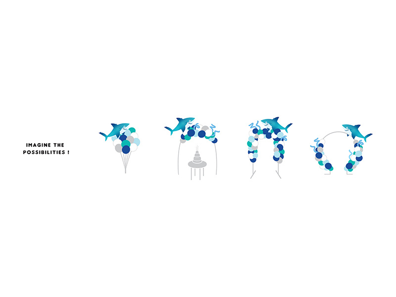 Montaż Girlanda balonowa Rekin niebieski