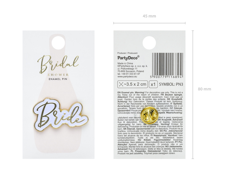 Przypinka Bride – zbliżenie na detal