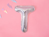 Balon foliowy Litera ''T'', 35cm, holograficzny