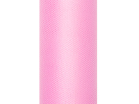 Tiul gładki, j. różowy, 0,15 x 9m (1 szt. / 9 mb.)