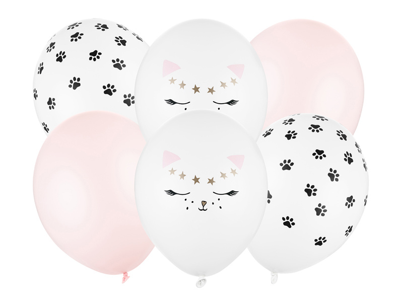 Balony Kotek 30 cm – zestaw 6 sztuk