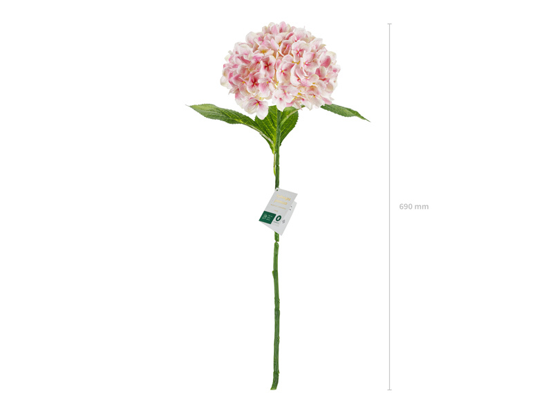 Sztuczny Kwiat Hortensja Premium 69 cm jasny róż - detale płatków