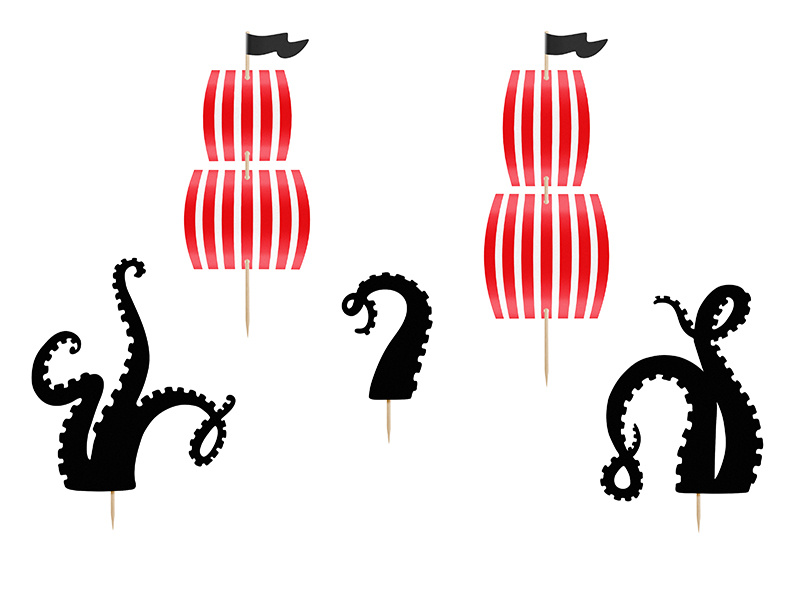 Toppery Piraci, mix wzorów i kolorów, 5 sztuk w opakowaniu