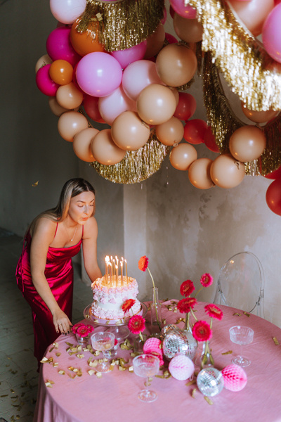 Balony z łącznikiem 33 cm nude aranżacja