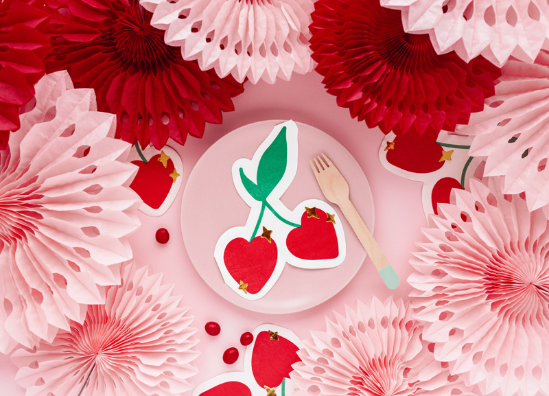 Serwetki Wiśnie mix 13.5x16cm - aranżacja stołu