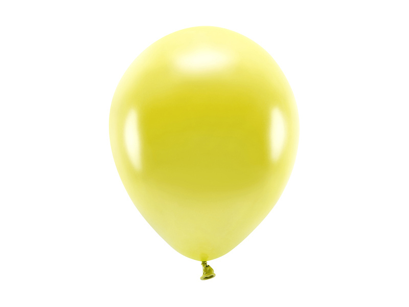 Balony Eco 26cm metalizowane, żółty