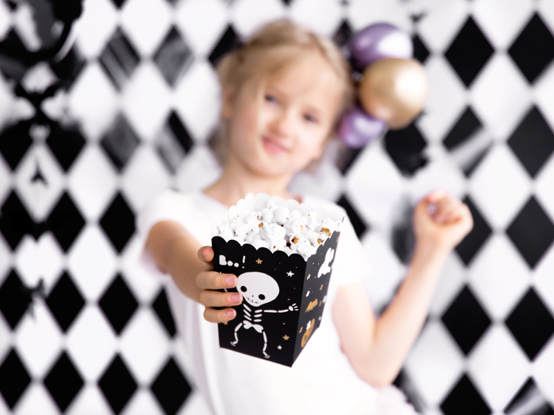 Pudełka na popcorn BOO! – czarne z nadrukiem