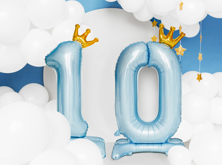 Stojący balon foliowy cyfra ''1'', 84 cm, błękit