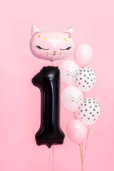 Balon foliowy cyfra 1 czarny - w dekoracji