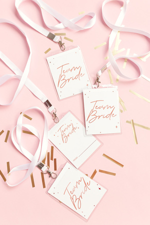 Identyfikator Team Bride, 8,7x12,5cm (1 op. / 4 szt.)