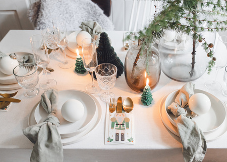 Kieszonka na sztućce Dziadek do orzechów, 10x20 cm, mix (1 op. / 6 szt.)