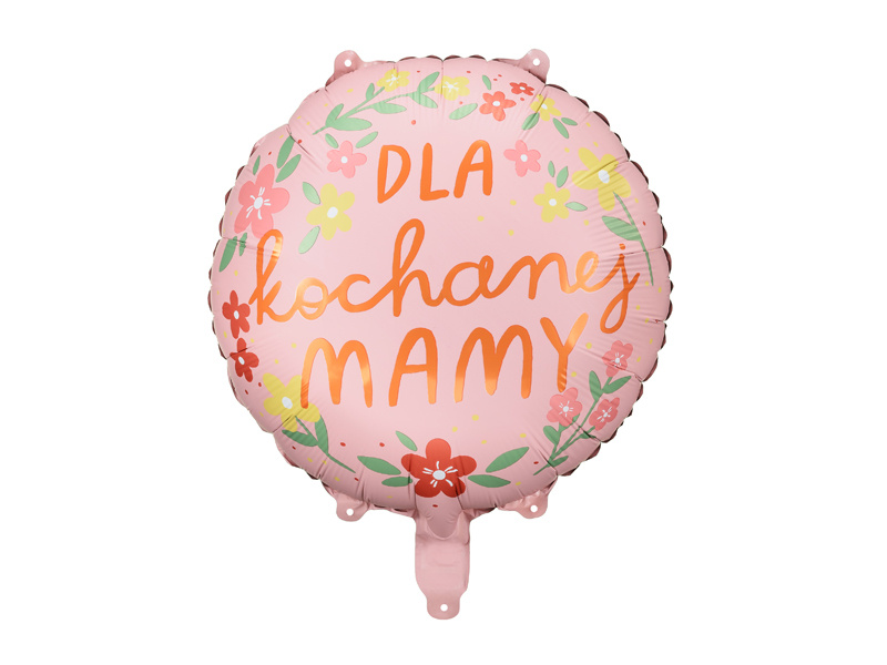 Balon foliowy Dla kochanej mamy 45 cm mix - zdjęcie 2