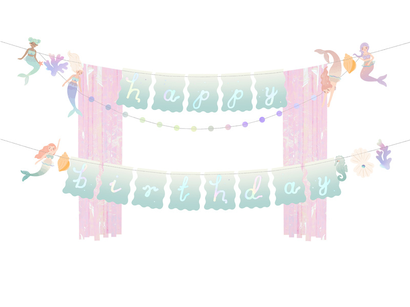 Baner Happy Birthday Syrenka 130x100cm mix - zdjęcie 1