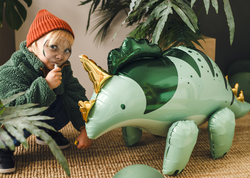 Balon foliowy Triceratops zielony – detale balonu
