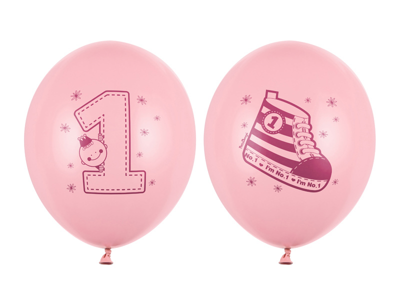 Balony 30cm Trampek Number 1 Pastel Baby Pink
