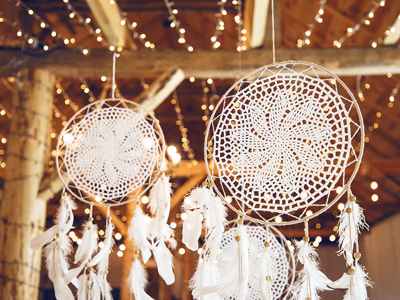 Piórka łapacza snów w zbliżeniu