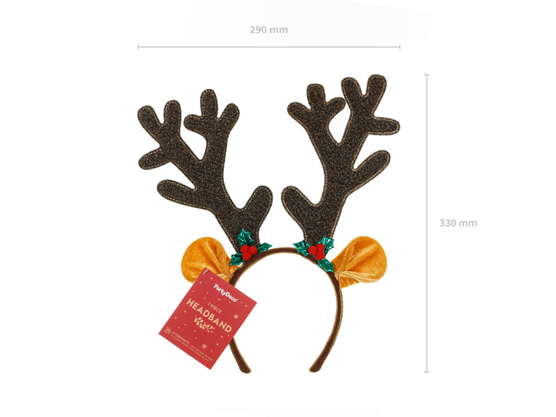 Opaska Rogi Renifera z uszami - widok boczny