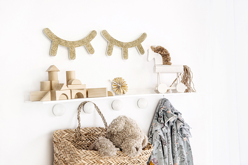 Zestaw dekoracyjny śpiące oczka złoty brokat