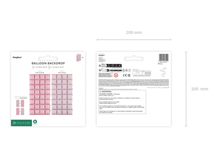 Balon foliowy kurtyna dwustronna, jasny różowy, 55 x 110 cm