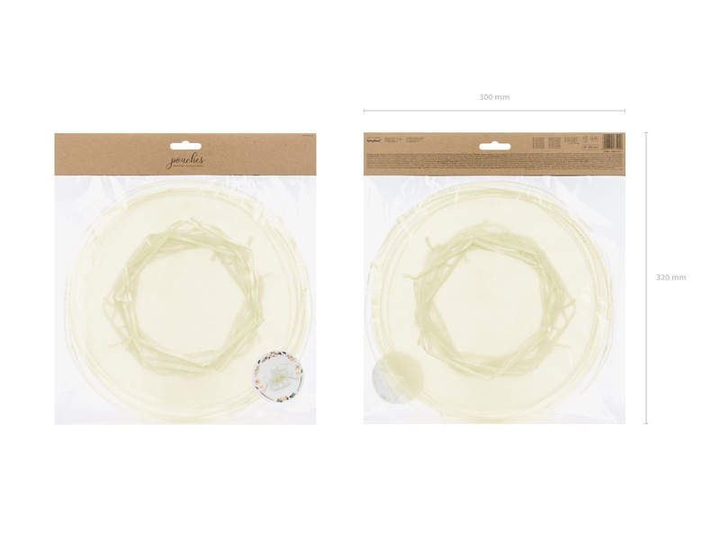 Woreczki z organzy kremowy 25cm - opakowanie 10 sztuk
