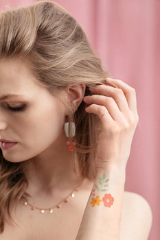 Tatuaże zmywalne Kwiaty, mix (1 op. / 19 szt.)