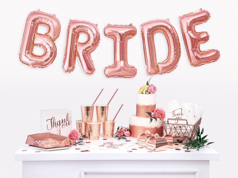 Balon foliowy litera B różowe złoto detal