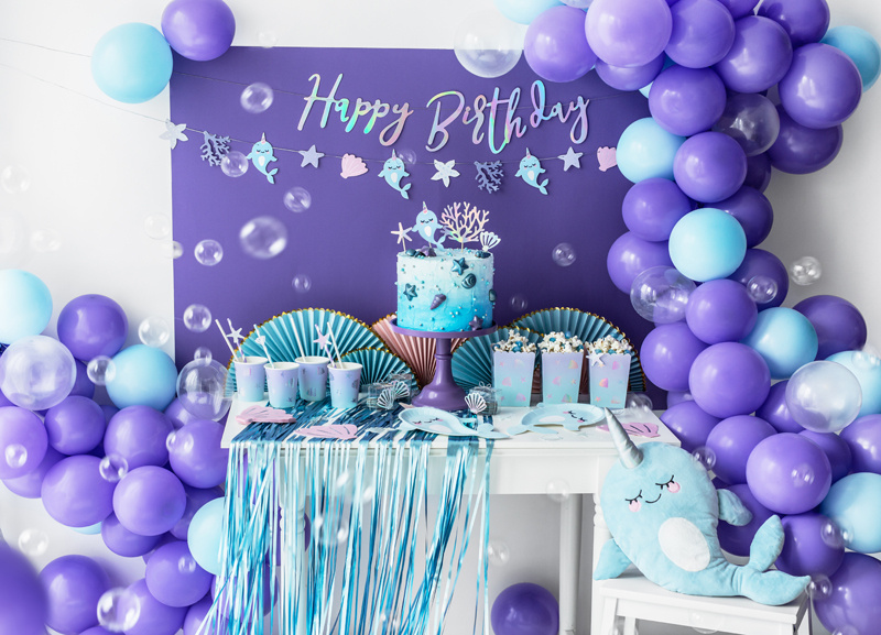 Kurtyna Party niebieska 90x250cm - aranżacja w pomieszczeniu