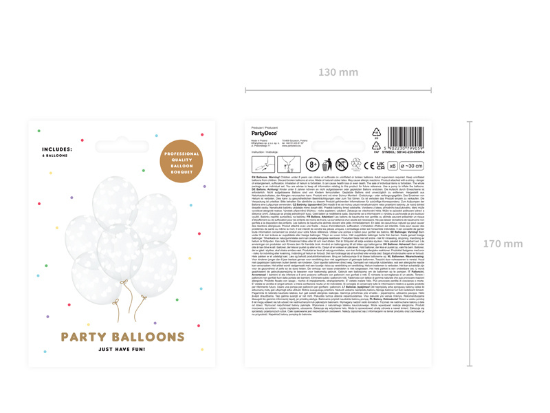 Balony Serduszka Crystal Clear – opakowanie