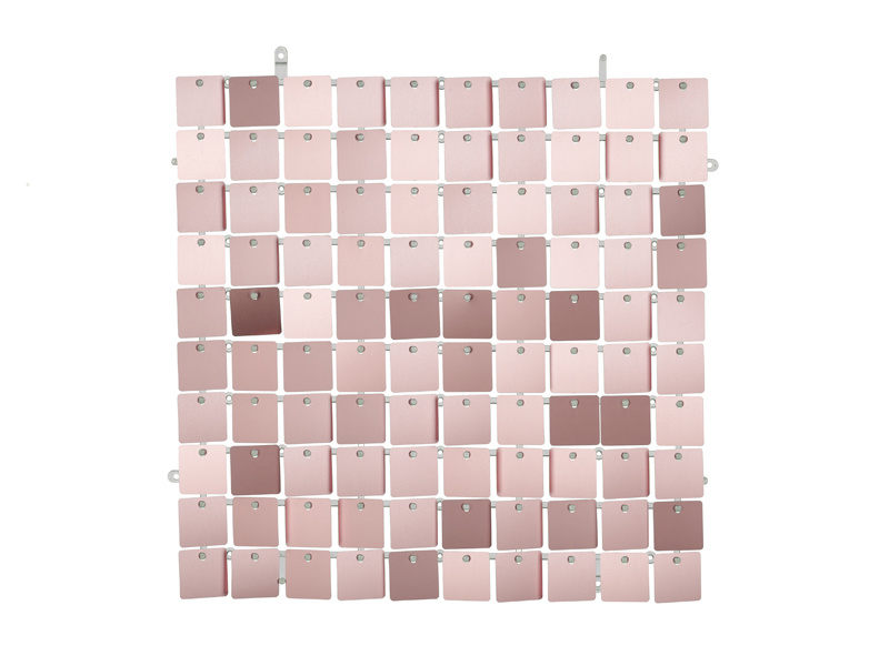 Panel cekinowy kwadraty różowe złoto 30x30 cm