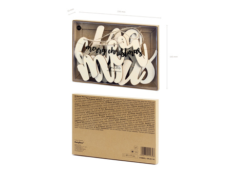 Drewniany baner Merry Christmas, 87x17cm