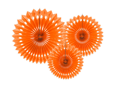 Rozety dekoracyjne, pomarańczowy, 20-30cm (1 op. / 3 szt.)