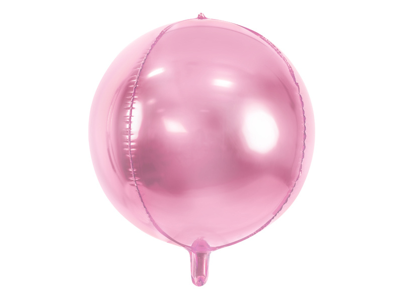 Balon foliowy kula jasnoróżowy 40cm - widok ogólny
