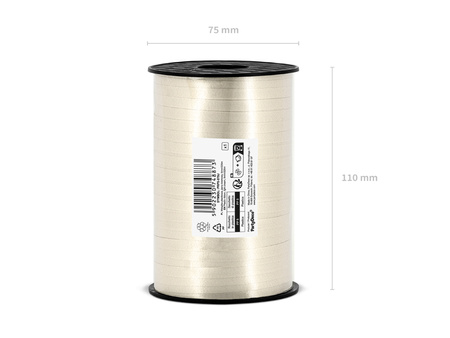 Wstążka plastikowa, jasny kremowy, 5mm/225m