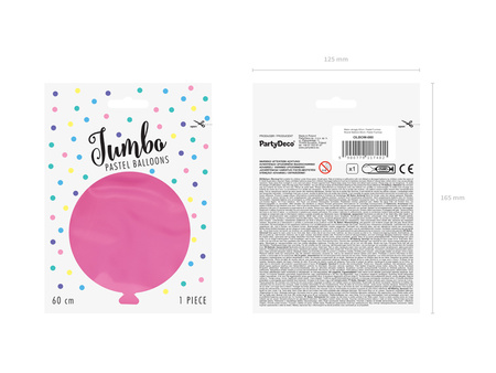 Balon okrągły 60cm, Pastel Fuchsia